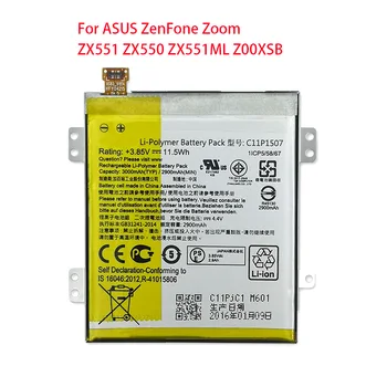 Нов C11P1507 3000mAh батерия за ASUS ZenFone Zoom ZX551 ZX550 ZX551ML Z00XSB високо качество на батерията+доставка в дома
