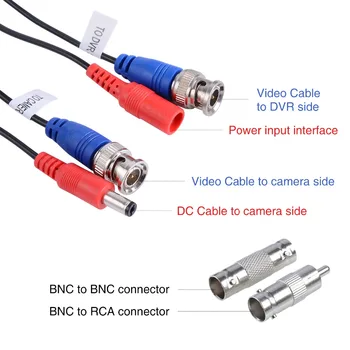 MOVOLS 4PC 30m 100ft ВИДЕОНАБЛЮДЕНИЕ кабел BNC & DC Plug видео кабел, захранване за кабелна AHD камери DVR система за видеонаблюдение аксесоари