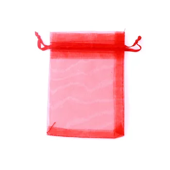 Търговия на едро бижута, чанти смесени бижута от органза сватбени подаръци чанти виолетово син розов жълт черен с шнурком 7*9см 500шт