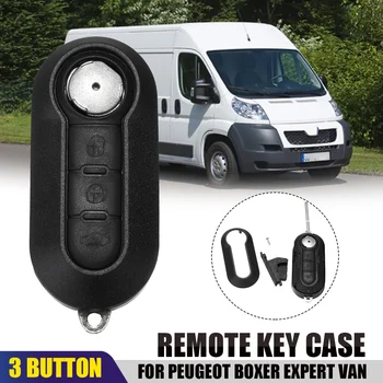 Флип сгъваем модифицирани кола празен ключ Remote Shell Fob капак 3 бутона за Peugeot Boxer Expert Van Lock Open Багажника Car Remote key