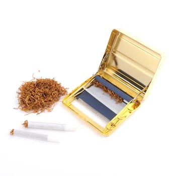 Метален портсигар roller gold automatic tobacco maker 70MM machine box cases smoking rolling papers подарък за гаджето си