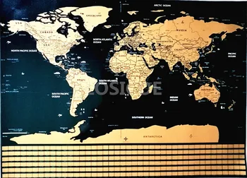 Голям размер world дяволът wall map Deluxe Edition Дяволът World Map With Scratch Off Layer Visual Travel Journal for travel maps A1