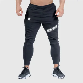 2020 нов джогинг панталони мъжки спортни спортни панталони бягане, фитнес зала панталони мъжете пътеки памук Trackpants Slim Fit панталони, Боди билдинг панталони