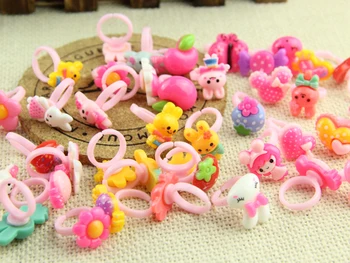 бижута wholesale100pcs Mix Лот животни, цветя, плодове асорти Baby Girl Kids детски мультяшные пръстени Безплатна доставка красива