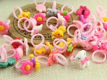 бижута wholesale100pcs Mix Лот животни, цветя, плодове асорти Baby Girl Kids детски мультяшные пръстени Безплатна доставка красива