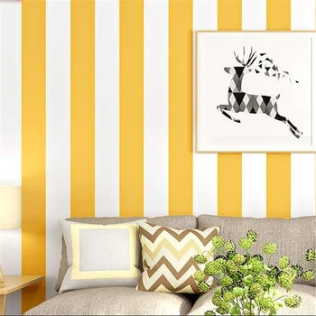 Wellyu топъл жълт тапет вертикални ивици модерен минималистичен спалня, всекидневна, детска стая, телевизор фон тапети