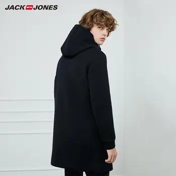 JackJones мъжки средна дължина на чист цвят бизнес ежедневни палто в вате Мъжки дрехи|219409507