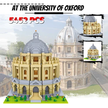 City Creator Famous Oxford University Mini Architecture Building Blocks 3D Diamond House Church Figure Bricks Toys for Children