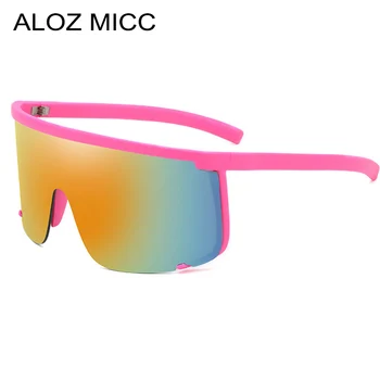 ALOZ MICC дами огледало слънчеви очила, една част от мъжете гигантски щит личност половина на рамката на очилата на Жената очила очила Q734