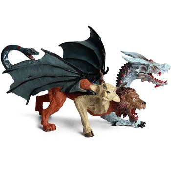 Нова симулация модел на динозавър Warcraft Dragon Химера Beast триглав дракон PVC кукла детска колекция играчки подаръци