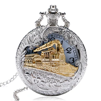 Реколта мъжки часовник Fob Сребърна капачка джобни часовници златен медальон на веригата за жени на джобни часовници steampunk Епоксиден Masculino подаръци