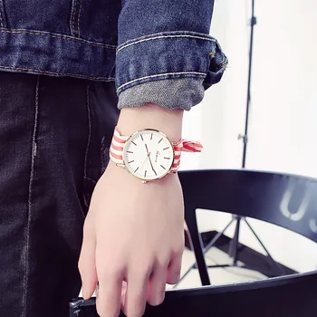 Модни дамски часовници Лента ивица пеперуда ключалката дамски часовници младо момиче прости часовници Reloj Mujer Zegarek Damski