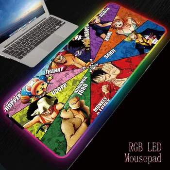 XGZ One Piece Аниме LED Illumination Mouse Pad RGB Компютърни Мишки Mat Голяма подложка за мишка за настолен лаптоп лаптоп геймърска подложка за мишка