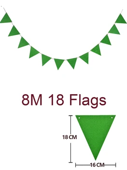 8M 18Flags зелен прашка партия овесени ядки флагчета флаг банери детски рожден ден, сватба венец бандерины де тялото украса на партията