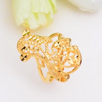 Wando Classic Ring For Women Dubai Gold Fish Rings Adjust Fashion Jewelry эфиопские предмети Party Gift Free size(18 mm*22mm)R61