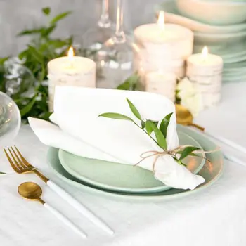12шт ленени салфетки бельо плат, кърпа на масата за вечеря кърпички за сватби 5 Размер на разположение