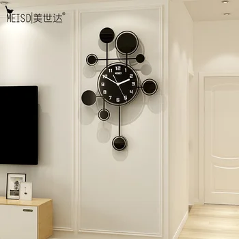 MEISD Nordic Дизайн стенни часовници, висящи декор на стената на махалото на часовник Кварцов безшумни начало хол Horloge Безплатна доставка игла