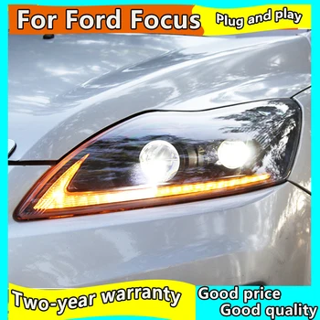2 елемента led светлини за Ford Focus 2009-2011 фарове xenon HID комплект фарове за мъгла и led дневни светлини динамичен мигач