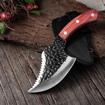 5-инчов риболовен нож преносим с черупки отворен за оцеляване и къмпинг нож 5CR15 от неръждаема стомана месо Секира кухненски нож