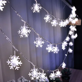 2020 Коледа Lighting Snowflake Light String 2M20 Christmas Tree Decoration Коледа 2021 New Year Gift Home Decoration