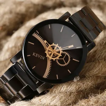 Дамски часовници 2020 Brand Top КЕВИН луксозни Кварцов ръчен часовник Fashion Black Series Men Industrial Full Steel Hour relojes hombre