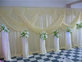 Златни ледени копринени сватбени декори с Хабаром живописна фона покривка и завесата на 20 фута (Ш) х 10 фута (в) за сватбена декорация