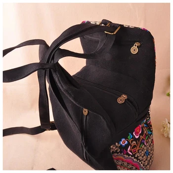 платно бродерия етнически раница жени ръчно изработени цветя бродирана чанта на пътни чанти училище раница раници mochila