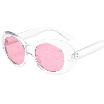 NYWOOH овални слънчеви очила Жени цветни бонбони прозрачни слънчеви очила мъжете пайети червени розови очила Кърт Кобейн очила влияние очила