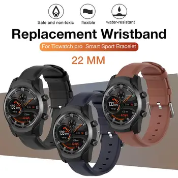 22 мм, меки спортни часовници каишка каишка за Ticwatch Pro Smart Watch дишаща гривна регулируема каишка гривна на китката