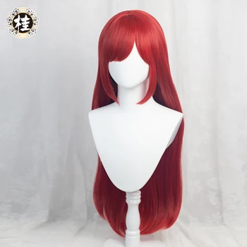 UWOWO игра Princess Connect! Re:Dive Kanna Hashimoto cosplay перука 90 см червени дълга права коса