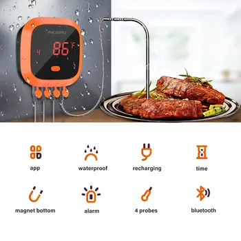 Inkbird IBT-4XC, Bluetooth и дигитален термометър с перезаряжаемым магнитен термометър за кухня,готвене,пушач,фурна,барбекю