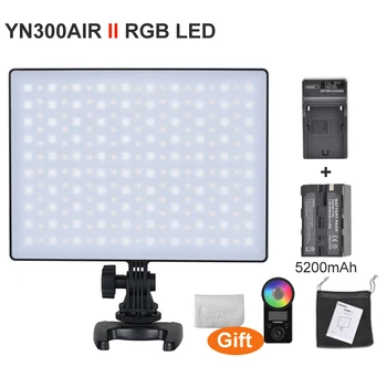YONGNUO YN300AIR II RGB Full Color LED Video Camera Light,по избор батерия w Charger Kit Photography Light Touchable Remote 2.4 G