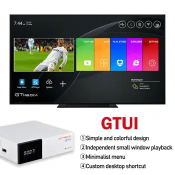 GTMEDIA GTC Android TV BOX DVB-S2 на DVB-T2 кабел ISDBT Amlogic S905D 2GB RAM, 16GB за Европа Поддръжка на m3u телеприставка
