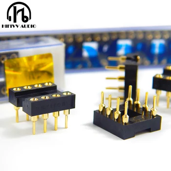 Hifivv аудио hifi 8 pins DIP 8 IC socket op amp socket gold base Seat внос на златното покритие 10 бр 8-пинов крака IC чип socket
