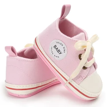 Новороденото дете обувки 2018 бебе първите проходилки Толлер платно обувки дантела момичета, детски маратонки Prewalker 0-18M