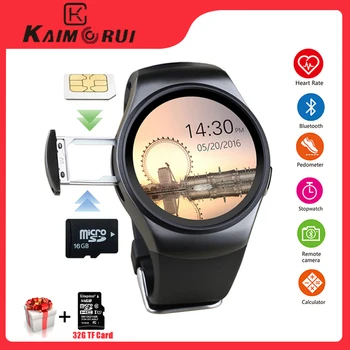 Kaimorui KW18 Bluetooth Smart Watch СИМ карта на сърдечния ритъм TF карта Мъжки спортни часовници телефон Smartwatch за Xiaomi Huawei IOS телефон