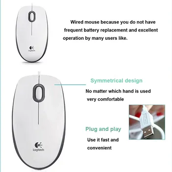 Logitech M100R Wired Mouse 1000dpi оптична мишка за компютър ергономична мишка за лаптоп жичен мишка за КОМПЮТЪР на windows 718#3