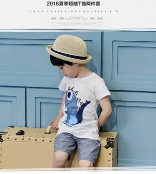 Детски дрехи, комплекти за момче, момче летни дрехи динозавър детски съоръжения тениска + шорти костюми 2 3 4 5 6 7 8 9 години