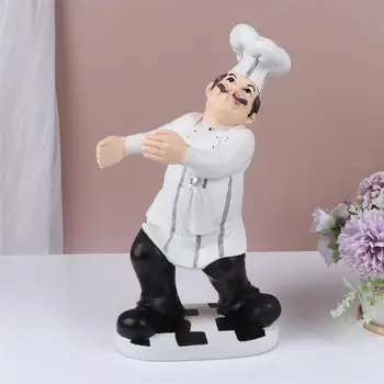 Готвач модел мини-готвач статуя на смола фигурка за ресторант кафене торта декорация на дома аксесоари, миниатюрни фигурки