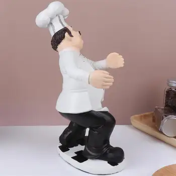 Готвач модел мини-готвач статуя на смола фигурка за ресторант кафене торта декорация на дома аксесоари, миниатюрни фигурки