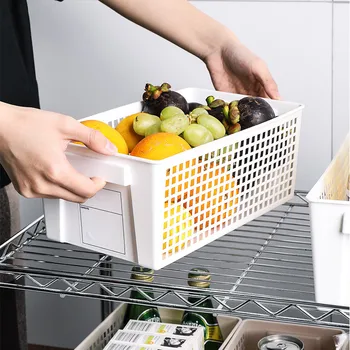 2 елемента Этикетируемая кошница за съхранение на пластмасови зеленчуци кошници за шкаф кошница за съхранение на настолни принадлежности организатор кутия