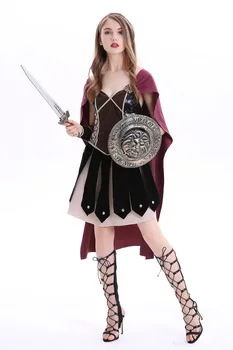 Възрастни Жени Римска Принцеса Воини Костюм За Хелоуин Карнавал Партия Воини Войници Cosplay Облекло