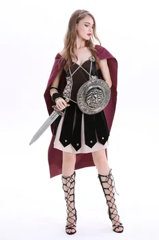 Възрастни Жени Римска Принцеса Воини Костюм За Хелоуин Карнавал Партия Воини Войници Cosplay Облекло