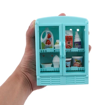 1 бр. мини куклена къща миниатюрен супермаркет магазин хладилник да се преструва на игра кукла храна, напитки, мебели, декорация аксесоари, играчки