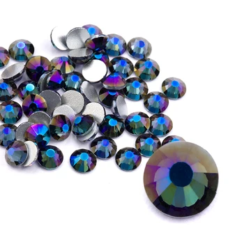 Qiao смесени размери блестящ лилав кристал стъкло кристали Non коригиране на ноктите кристали за дрехи 3D маникюр аксесоари