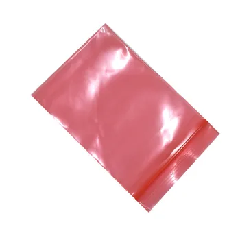 200шт червена пластмаса антистатик Zip-Lock Electronics Package Bag Самостоятелно Sealable Sundries антистатическое съхранение на светкавица опаковка торби