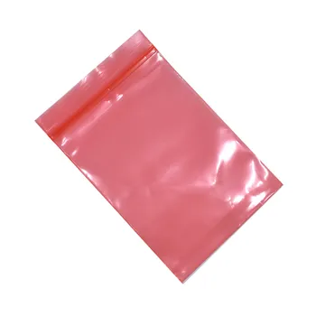 200шт червена пластмаса антистатик Zip-Lock Electronics Package Bag Самостоятелно Sealable Sundries антистатическое съхранение на светкавица опаковка торби