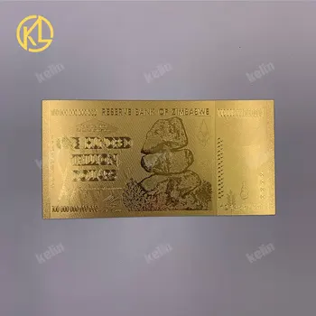 10 бр./лот Зимбабве 100 милиарда златни долара чисто злато 999999 Money Currency Bill Collection