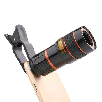 HD 12x оптично увеличение на камерата телескоп фокусиране на обектива снимка със скоба за iPhone телефон снимки