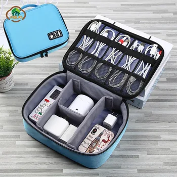 MSJO Cable Organizer Bag Travel Pouch Case Data Кабел Pen Power Bank Wired Portable Hard Box Obag слушалки Цифров чанта за съхранение
